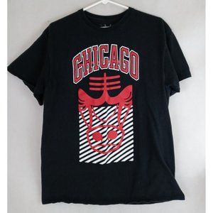 NBA Black Chicago Bulls T-Shirt Size Large 100% Cotton